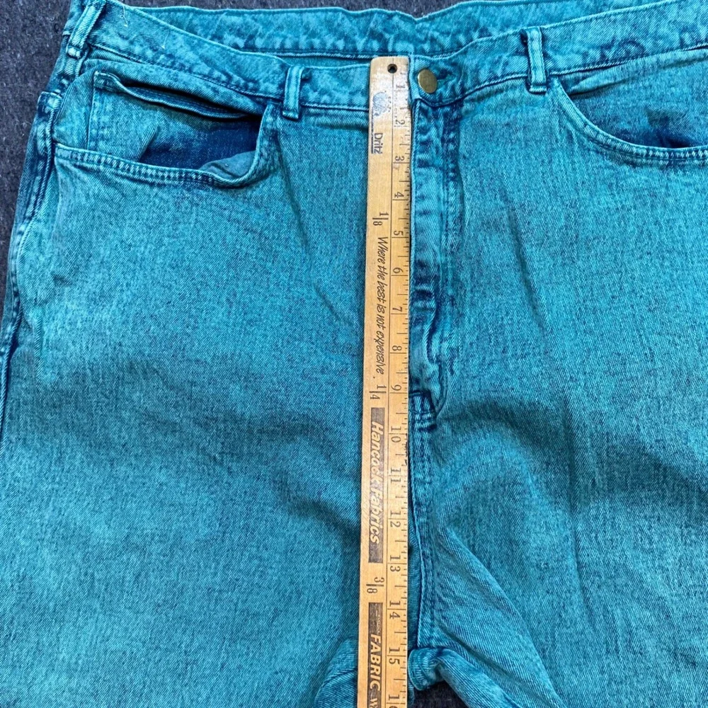 Nasty Jeans Sz 38 Mens Teal Green Grunge Skater Acid Wash Tapered High Rise